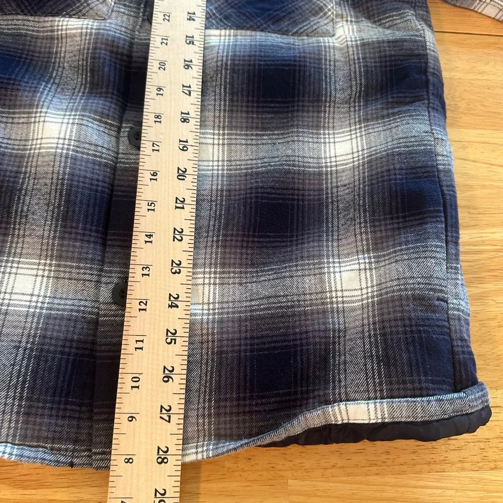 GAP Men Navy Plaid Quilted Lined Flannel Shirt Jacket Size XS Shacket jacket‎